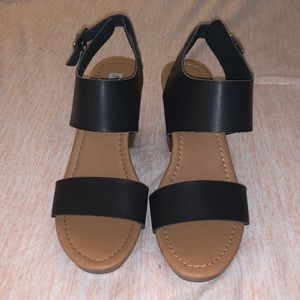 Black Madden Girl Platform Wedge Sandals